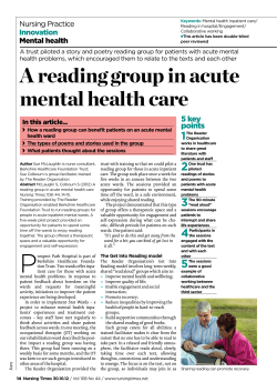 A reading group in acute mental health care