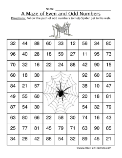 A Maze of Even and Odd Numbers