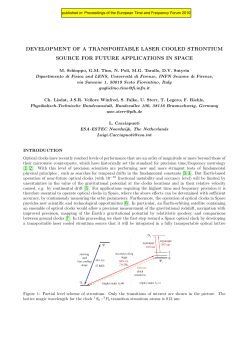 development of a transportable laser cooled strontium source for
