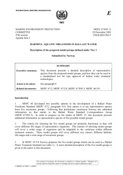 IMO MARINE ENVIRONMENT PROTECTION COMMITTEE 47th