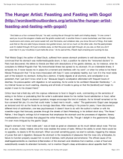 The Hunger Artist: Feasting and Fasting with Gogol