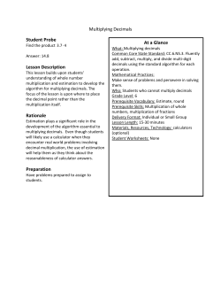 Multiplying Decimals - Math Interventions Matrix