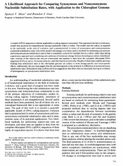 A Likelihood Approach for Comparing Synonymous - CCG-UNAM