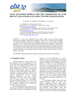mass transfer models for the adsorption of acid red 357