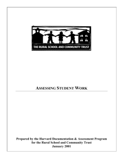 Assessing Student Work - The Rural School and Community Trust