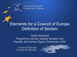 Elements for a Council of Europe Definition of Sexism