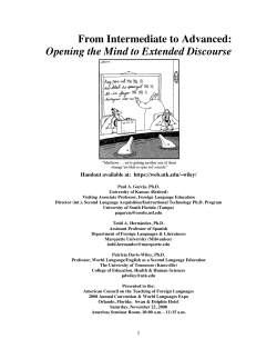 From Intermediate to Advanced - UNIT NAME