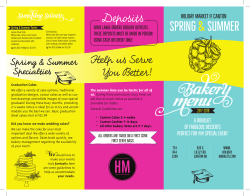 Bakery Menu - Holiday Market