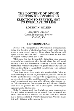 the doctrine of divine election reconsidered