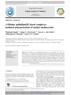 &Icirc;&sup3;-Diimine palladium(II) based complexes mediated polymerization
