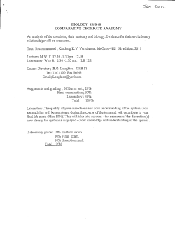 BIOLOGY 4350.40 COMPARATIVE CHORD ATE ANATOMY An