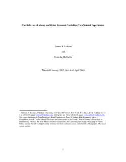 The Behavior of Money and Other Economic Variables: Two Natural