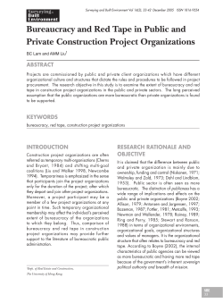 Bureaucracy and Red Tape in Public and Private Construction