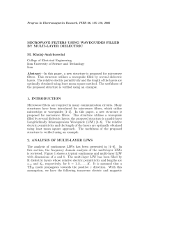 MICROWAVE FILTERS USING WAVEGUIDES