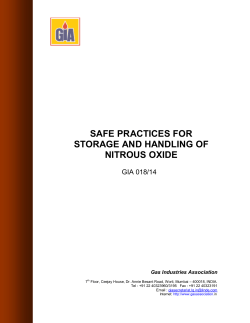 safe practices for storage and handling of nitrous oxide