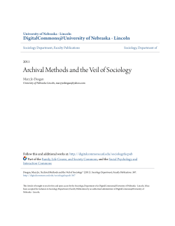 Archival Methods and the Veil of Sociology