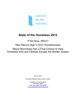 State of the Homeless 2012 - National Low Income Housing Coalition
