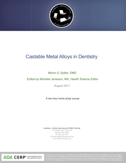 Castable Metal Alloys in Dentistry