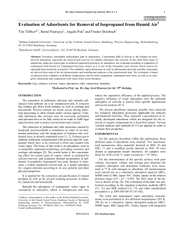Evaluation of Adsorbents for Removal of Isopropanol from Humid Air