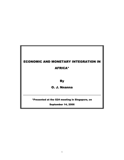 Economic and Monetary Integration in Africa