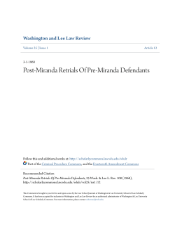 Post-Miranda Retrials Of Pre-Miranda Defendants
