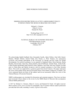 Immigration Restrictions as Active Labor Market Policy