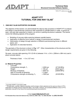 Six-span, one-way slab spanning 18`