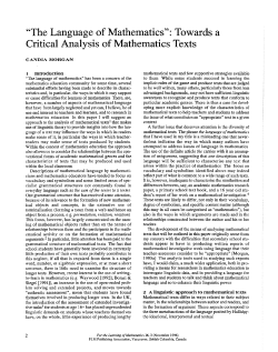 Towards a Critical Analysis of Mathematics Texts