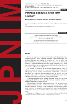 Perinatal asphyxia in the term newborn