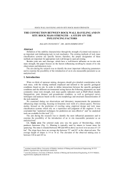 the connection between rock wall raveling and in situ rock mass