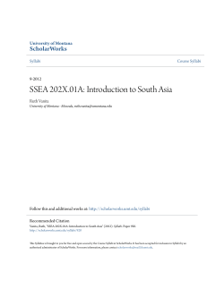 SSEA 202X.01A: Introduction to South Asia