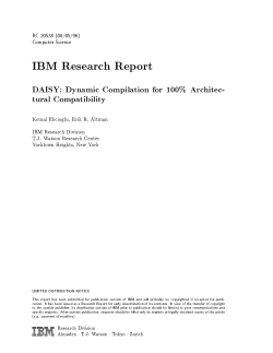 RC20538 - DAISY - Dynamic Compilation for 100 percent