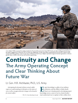 Continuity and Change The Army Operating