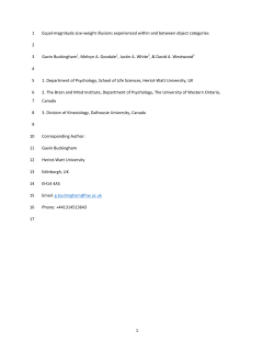 1 Equal-magnitude size-weight illusions experienced within and