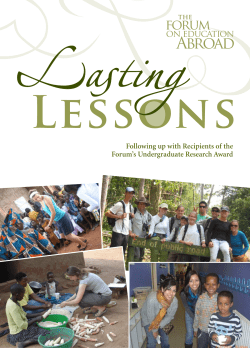 Lasting Lessons - Forum on Education Abroad