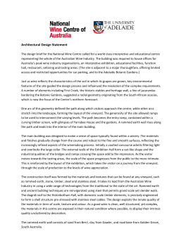 Architectural Design Statement - National Wine Centre of Australia