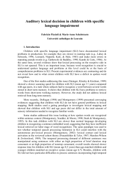 Auditory lexical decision in children with specific language impairment