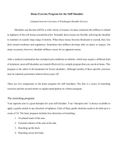 Home Exercise Program for the Stiff Shoulder