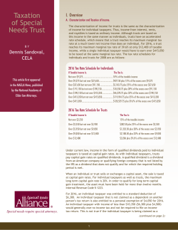 Taxation of Special Needs Trust