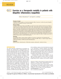 Exercise as a therapeutic modality in patients with idiopathic