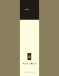 press kit - Hotel Quebec / Le Bonne Entente