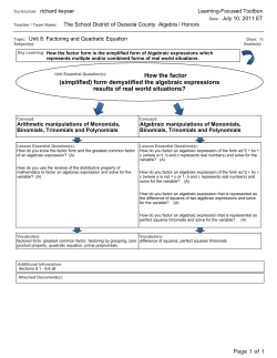 How the factor (simplified) form demystified the algebraic