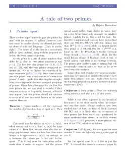 A tale of two primes - School of Mathematical Sciences