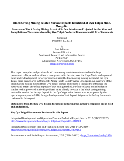 Block Caving Mining-related Surface Impacts Identified at Oyu