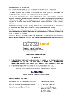 Circular to Keppel Land Shareholders 20 March 2006