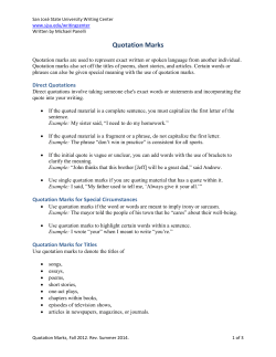 Title of Handout - Quotation Marks