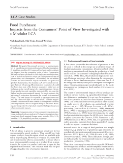Food Purchases: Impacts from the Consumers - ESU