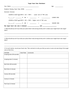 Target Heart Rate Worksheet Your Name Age: ______