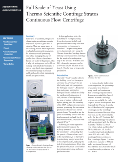 Full Scale of Yeast Using Contifuge Stratos Continuous Flow