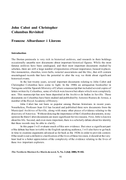 John Cabot and Christopher Columbus Revisited Francesc